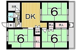 こまつばらハイツ 3DKの間取図画像