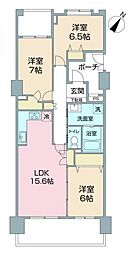 ライオンズマンション茅ヶ崎グランコースト 3LDKの間取図画像