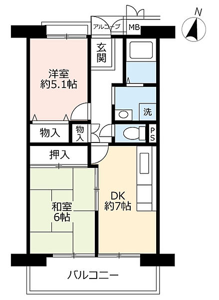 URアーバンラフレ小幡 ｜愛知県名古屋市守山区小幡太田2丁目(賃貸マンション1LDK・2階・48.15㎡)の写真 その2