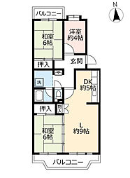 UR都市機構アーバニア大幸南12号棟 3LDKの間取図画像
