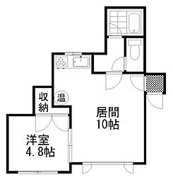 レイルサイドマンション 1LDKの間取図画像