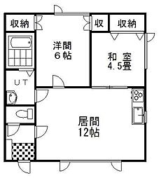 ハイツKM 2LDKの間取図画像