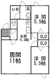 メゾンTR-A 2LDKの間取図画像