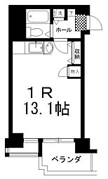 南大通4マンション ワンルームの間取図画像