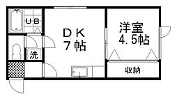 メゾン文苑 1DKの間取図画像