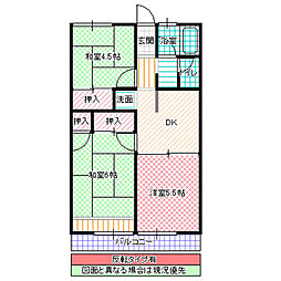 クランメール大みか 3DKの間取図画像