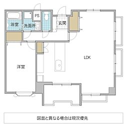 エスペランス大みか 1LDKの間取図画像