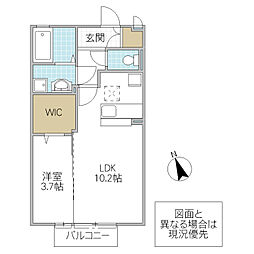 サンテュール 1LDKの間取図画像