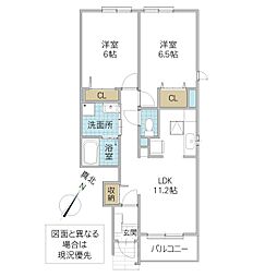 サニーK6 2LDKの間取図画像