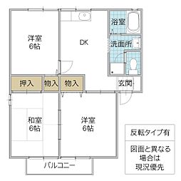 リバティータウン 3DKの間取図画像