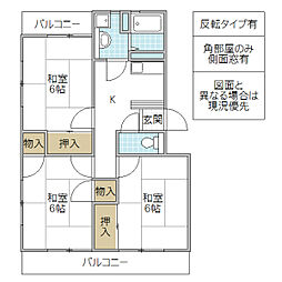 ブルーピア水木 103号室 1階3Kの間取り