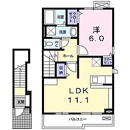 アヴェニール 1LDKの間取図画像