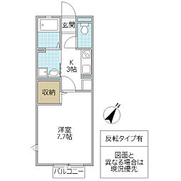 TreeBellcommunications 1Kの間取図画像