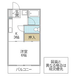 ロッジング金沢A 1Kの間取図画像