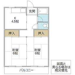橘ビル 2Kの間取図画像