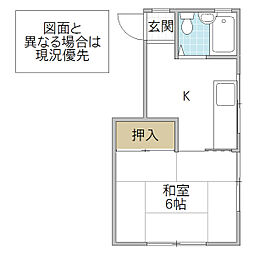 サンハイツ 1Kの間取図画像
