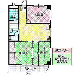 黒澤ビル 3DKの間取図画像