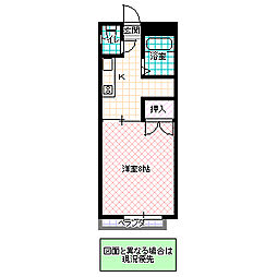サンシャイン東海 A棟 2階1Kの間取り