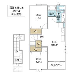COVENT GARDEN 2階2LDKの間取り