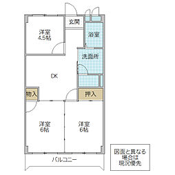 ハイツSTID棟 3DKの間取図画像