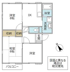 タウニィKA 3DKの間取図画像
