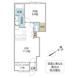 グランメゾンNAKA 1LDKの間取図画像