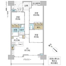 アネージュ東海ヴィサージュ 3LDKの間取図画像