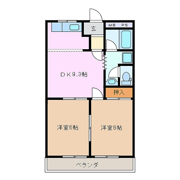 ストリートアート 106｜三重県三重郡川越町大字豊田(賃貸マンション2DK・1階・49.50㎡)の写真 その2