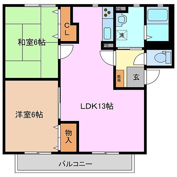 リブェール　Ａ棟 101｜三重県四日市市下さざらい町(賃貸アパート2LDK・1階・54.13㎡)の写真 その2