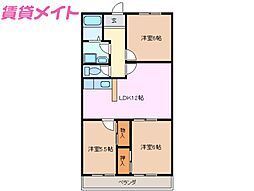 ボヌールシャトー 4階3LDKの間取り