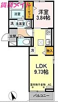 アイティーオーD-room東新町　東館  ｜ 三重県四日市市東新町（賃貸アパート1LDK・1階・35.83㎡） その2