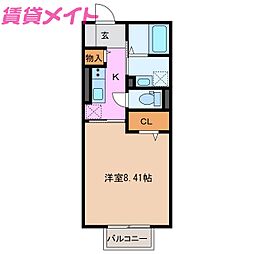 D-roomYH 2階1Kの間取り