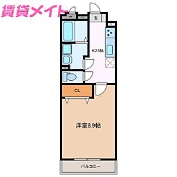 ＶＩＧＯＲＥ　Ｓｈｉｒａｓｕｋａ 3階1Kの間取り