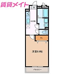 ＶＩＧＯＲＥ　Ｓｈｉｒａｓｕｋａ 3階1Kの間取り