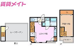 グレイスヴィラ 1LDKの間取図画像