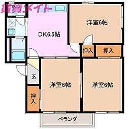 スターハイツB 3DKの間取図画像