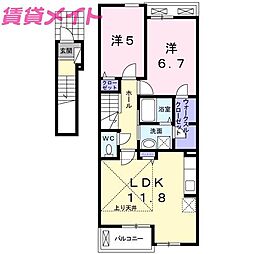 M・プラム2 2LDKの間取図画像