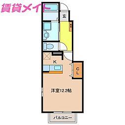 シェーンフリューリング1 ワンルームの間取図画像