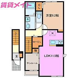 ヴィオラ1 1LDKの間取図画像