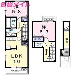 ルミナスA 2LDKの間取図画像