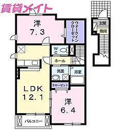 サンペドロA 2LDKの間取図画像