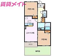 プチ・アンジュ3 2LDKの間取図画像