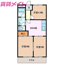 エスポワール垂坂 3DKの間取図画像