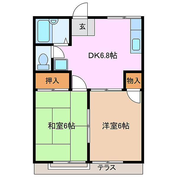 三重県桑名市筒尾２丁目(賃貸アパート2DK・1階・39.70㎡)の写真 その2