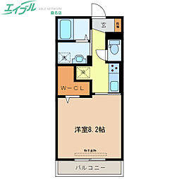 ベイフィールド 2階1Kの間取り