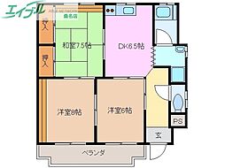 メゾン末広 3DKの間取図画像
