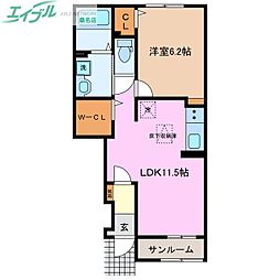 ラ・フォーレ七和 1LDKの間取図画像