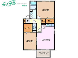 アヴェニールB 2LDKの間取図画像