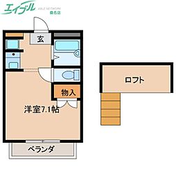 レオパレスレエーベンハイム3 ワンルームの間取図画像