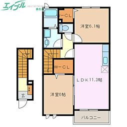 フォレストヒルアネックス 2LDKの間取図画像